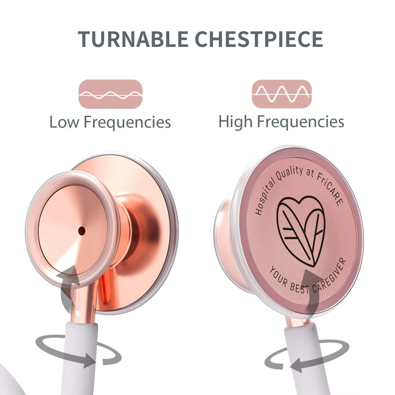 [Australia] - FriCARE Rose Gold Stethoscope Nurse/Doctor/Medical Student Gifts (White) Rose Gold & White 