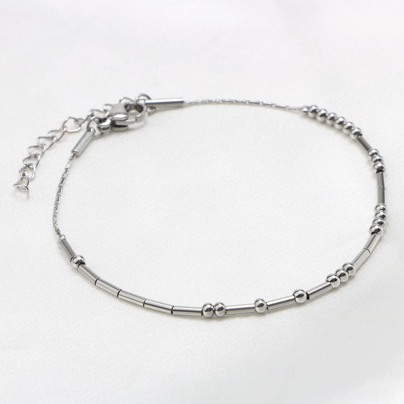 [Australia] - Inspirational Morse Code Bracelets for Women Girls Mothers Day Birthday Christmas Gifts for Mom Mother Daughter Grandmother Stainless Steel Jewelry Snake Chain Memorial Graduation Bracelet Silver: A new chapter 