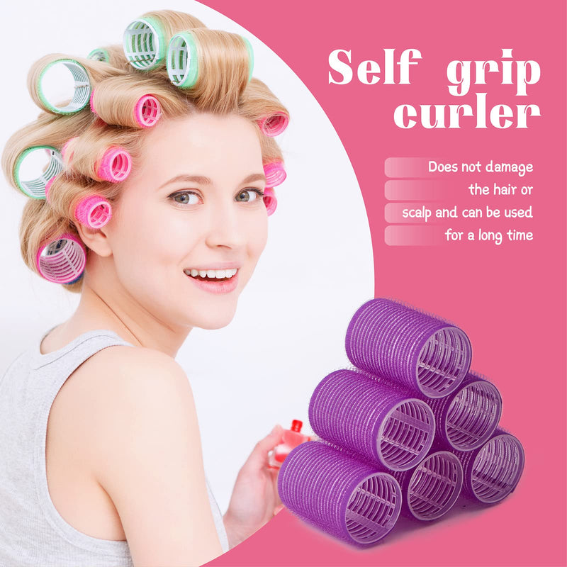 [Australia] - Hair Rollers Set 32 PCS, PandyCare Hair Rollers For Long Hair & Short Hair - No Heat, Hair-friendly, Natural Effect, Includes 18 Rollers (1.73+1.41+0.98 inch), 12 Clips,1 Rat Tail Comb & 1 Storage Bag 