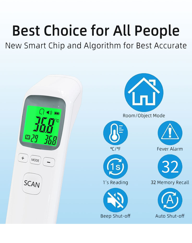 [Australia] - Thermometer for adults and Baby, Digital infrared non contact thermometer with Fever Alarm, LCD Screen, Accurate Reading and Memory Function 
