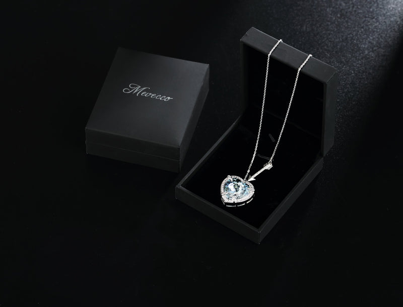 [Australia] - Mevecco Womens Girls "Cupit Heart" Fashion Pendant Cupid's Arrow Necklace with Swarovski Crystal in Gift Box A 