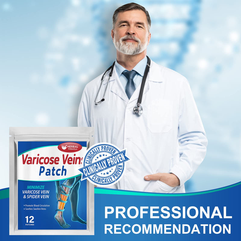 [Australia] - Memonotry Varicose Veins Treatment for Legs, Varicose Veins Patches, Relief Phlebitis Angiitis Inflammation, Improve Blood Circulation for Strengthen Capillary Health, Brown 12 