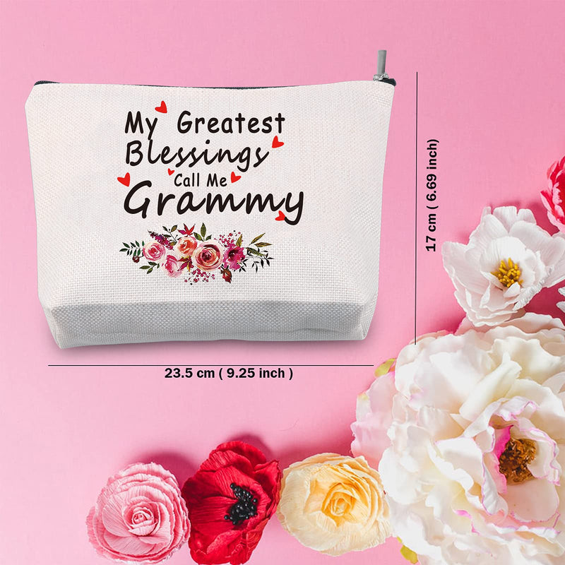 [Australia] - TSOTMO Grammy Gift Grandmother Gift My Greatest Blessings Call Me Grammy Makeup Bag Best Grammy Ever Gift Mother’s Day Gift (Call Me Grammy) 