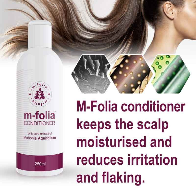 [Australia] - M-FOLIA Conditioner Multipack 3x 250ml. A Light Cream Rinse Conditioning Treatment for Scalp Psoriasis and Eczema containing Pure Extract of Mahonia Aquifolium and a Special Blend of Aromatherapy Oils 