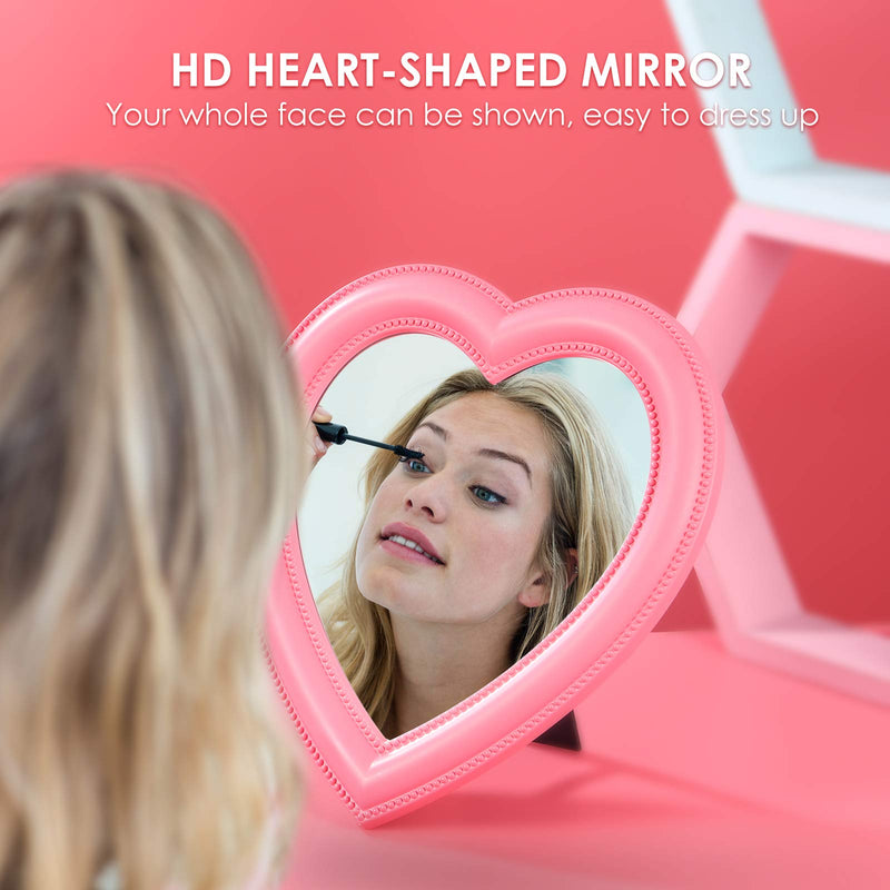 [Australia] - BESPORTBLE 10- Inch Heart Shaped Mirror Tabletop Vanity Makeup Mirror Makeup Mirror Cosmetic Mirror Desktop Mirror Wall Hanging Mirror 