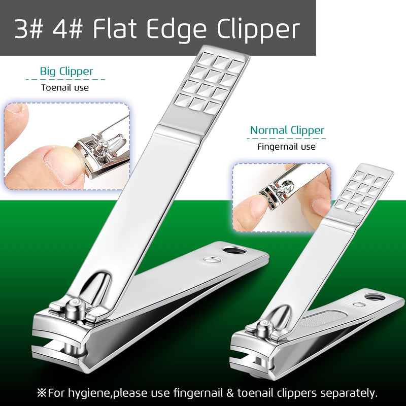 [Australia] - 4Pcs Nail Clippers, Fingernail and Toenail Clipper Cutters, Ultra Sharp Sturdy, Stainless Steel Clipper Sets, Thick Toe Clippers Cutters, Curved BladeTrimmer Nipper 