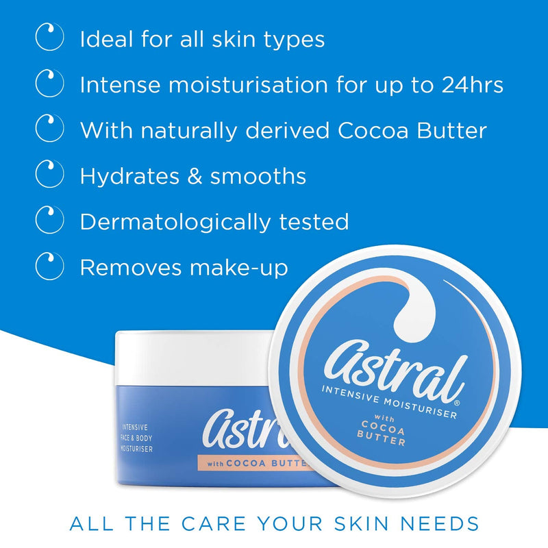 [Australia] - Astral Face & Body Intensive Moisturiser Cream with Cocoa Butter 200ml 200 ml (Pack of 1) 