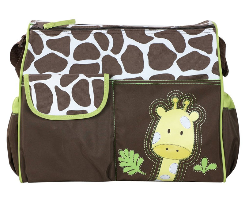 [Australia] - Accessotech Waterproof Baby Diaper Nappy Mummy Changing Handbag Shoulder Bag with Mat Travel (Giraffe Green) Giraffe Green 