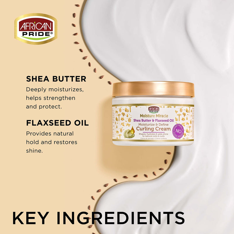 [Australia] - African Pride Moisture Miracle Shea Butter & Flaxseed Oil Moisturize & Define Curling Cream 12 oz 