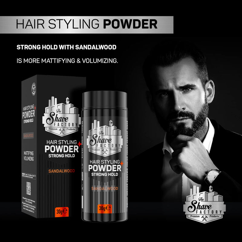 [Australia] - The Shave Factory Hair Styling Powder 30g. Mattifying&Volumizing Powder with Maximum Control-Elegant Design, Ease Of Use, Flexible and Long-Lasting Hold Product For Professional Barbers (1) 