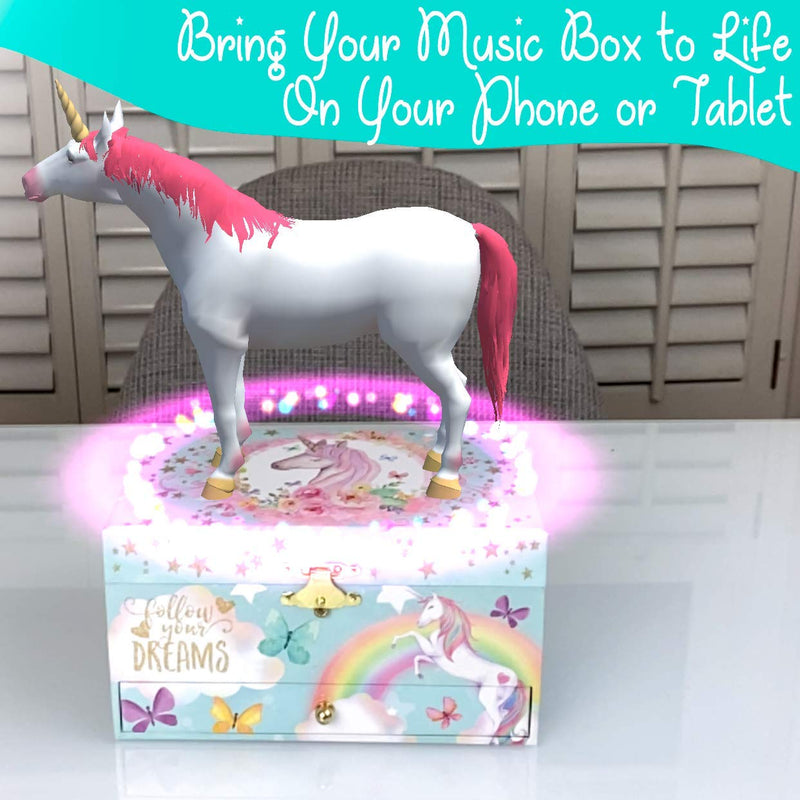 [Australia] - The Memory Building Company Unicorn Music Box & Little Girls Jewelry Set - 3 Unicorn Gifts for Girls 