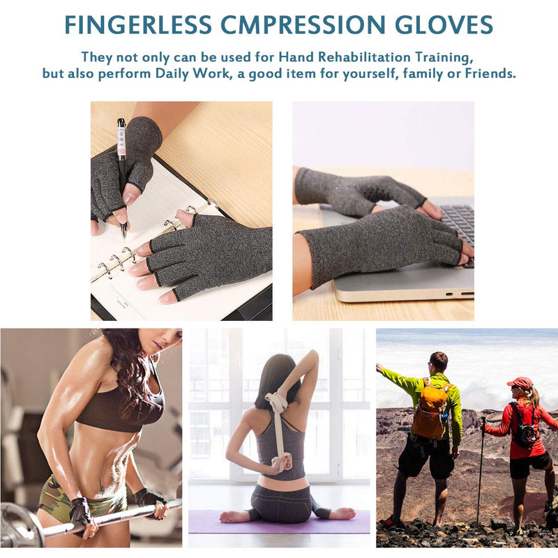 [Australia] - Rheumatoid Arthritis Gloves - Compression Gloves Fingerless Joint Pain Relief Hand Mitten Warmth Gloves Carpal Tunnel Gloves for Women Men (Khaki A, L) Khaki a 
