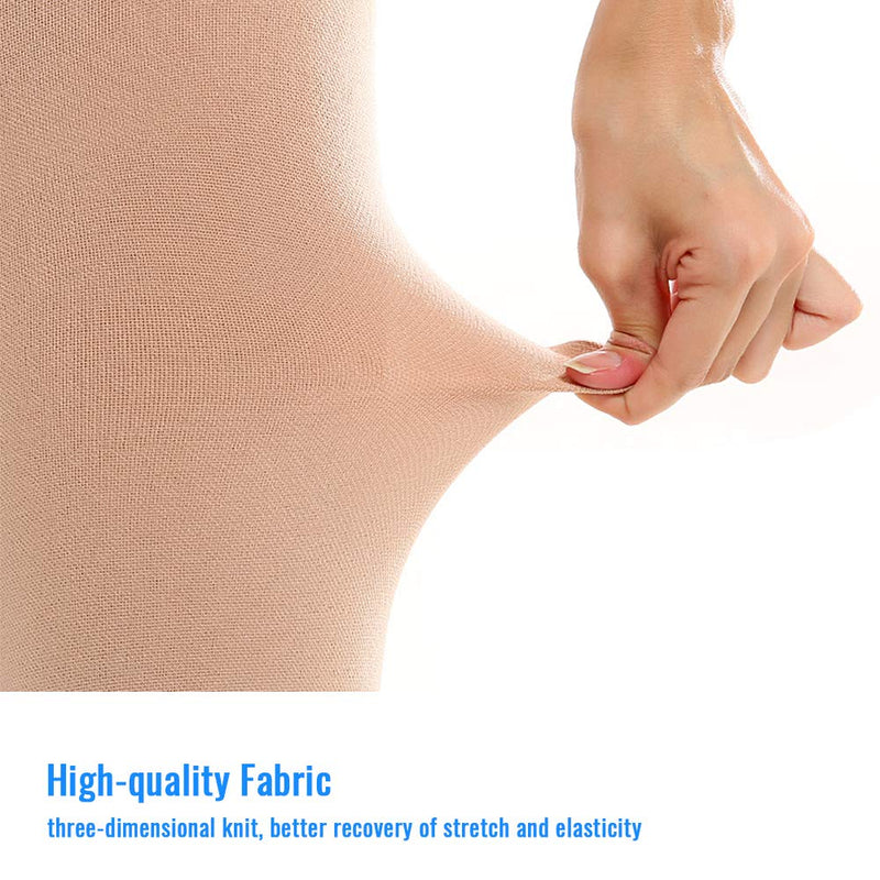 [Australia] - SWOLF Medical Compression Pantyhose Women Men 20-30 mmHg Edema Varicose Veins Footless - Beige Medium 