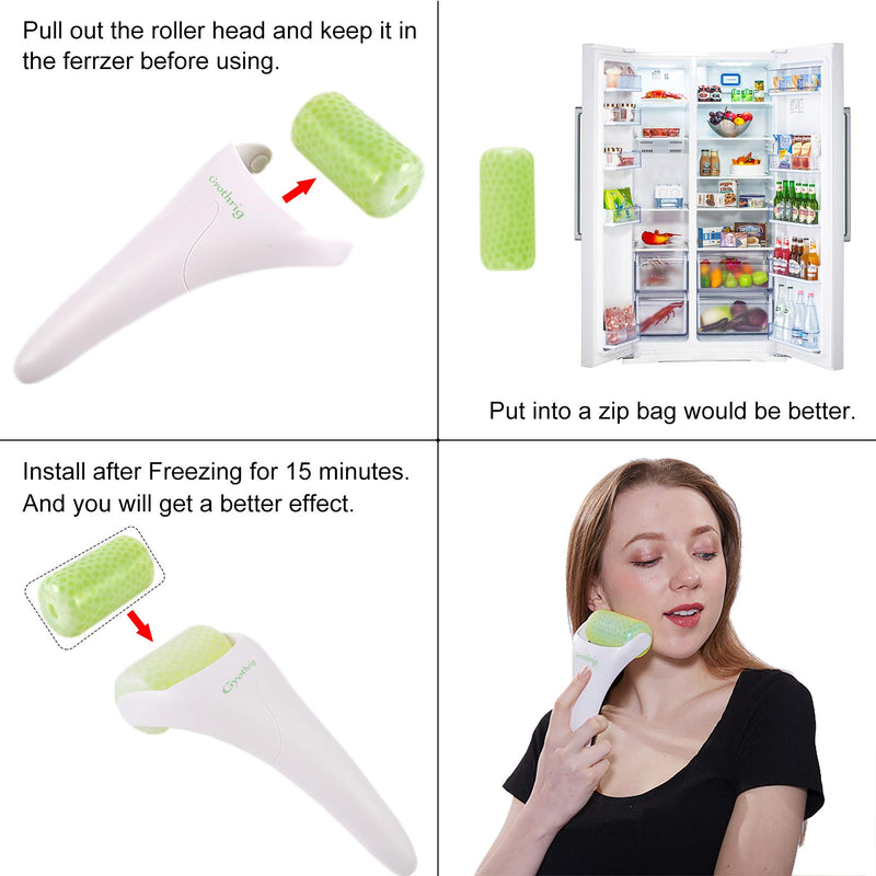 [Australia] - Face Ficial Jade Ice Roller – Natural 100% Real Jade Roller Anti Wrinkle Gua Sha Tool With Cooling Ice Roller for Face & Eye Puffiness Migraine Pain Relief Facial Massager Treatment Gifts for Women greeen 