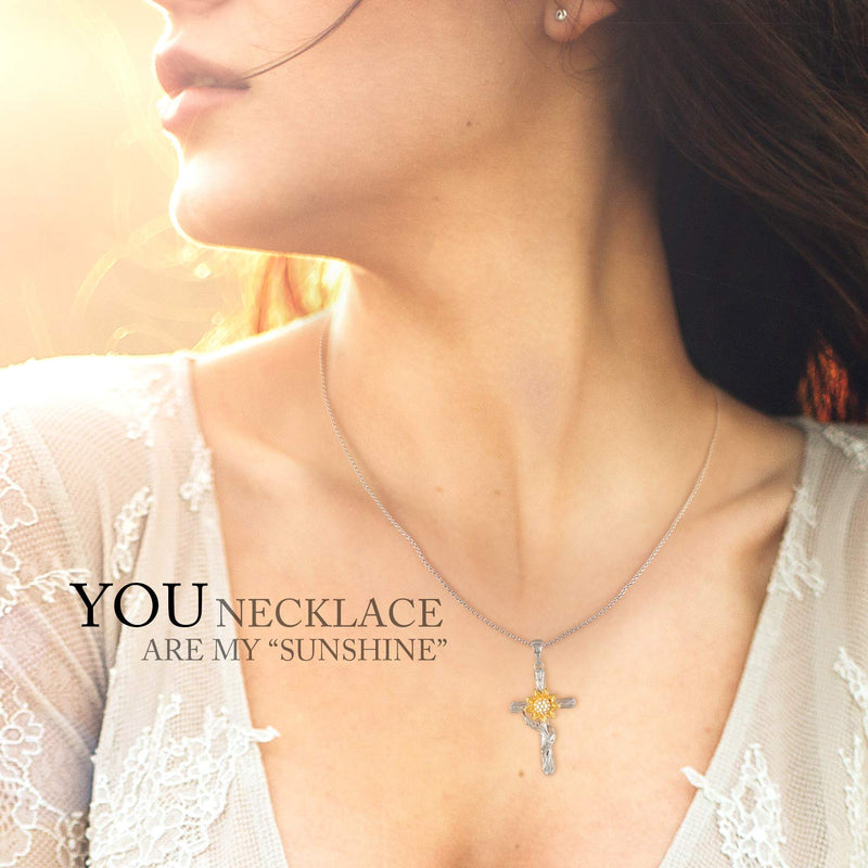 [Australia] - SNZM Sunflower Necklace for Women Girlfriend, You are My Sunshine Jewelry Gifts for Christmas Birthday 14H-Sunflower necklace 