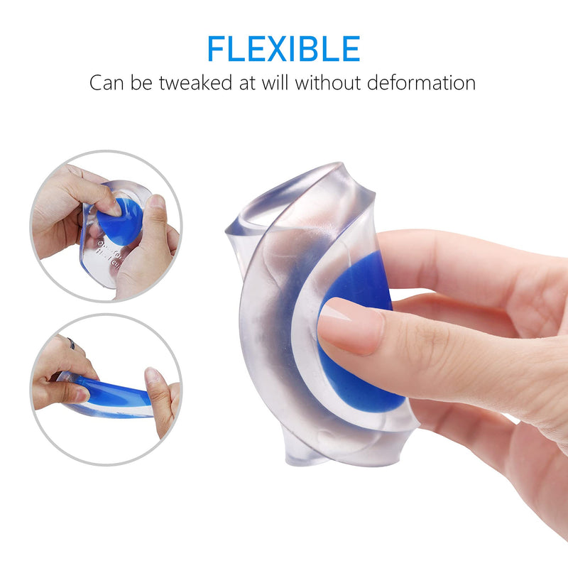 [Australia] - Dr.Pedi Heel Cups for Heel Pain Silicone Heel Cushion Inserts for Women Insole Shoe Inserts for Plantar Fasciitis Relief Blue-white*3 