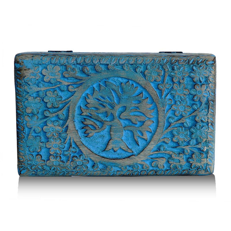 [Australia] - BHAVATU |Wooden Jewelry Box, Jewelry Box, Tarot Box, Celestial Home Decor, Witch Box, Tree of Life, Trinket Box |Size- 8" x 5" x 2.5",| Decorative Storage Bin 