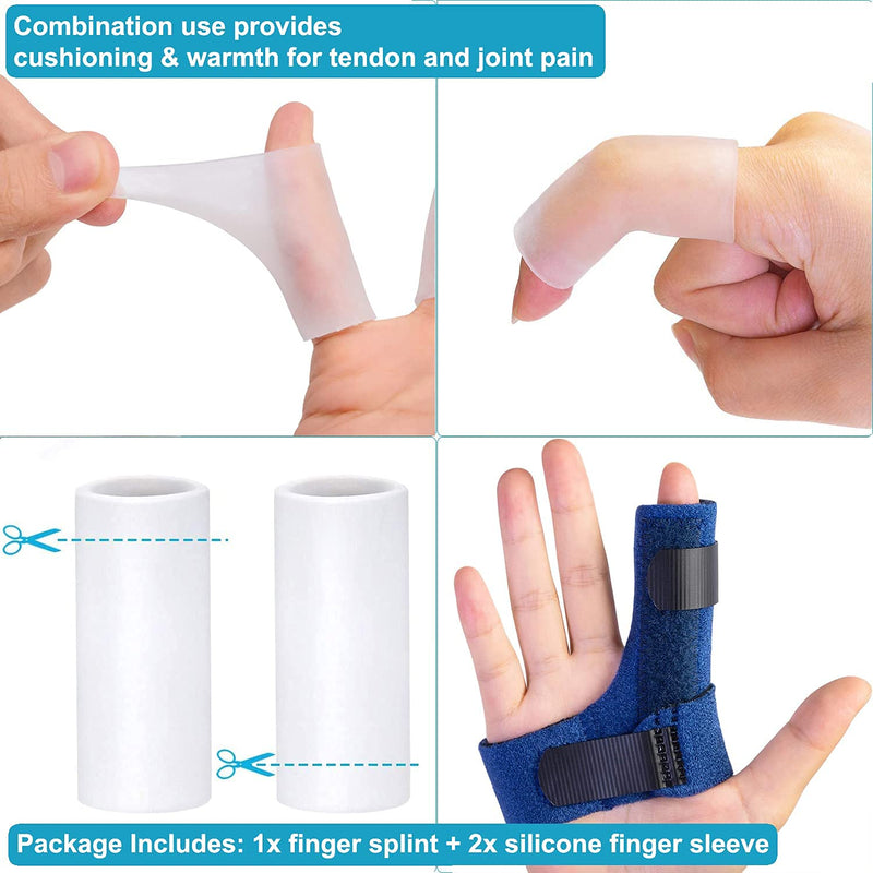 [Australia] - Sumifun Finger Brace, Trigger Finger Splint for Index Middle Ring Pinky Finger Arthritis Pain, Tendon Injury, Broken Mallet Finger Stabilizer Supports for Dislocated Knuckle Immobilizer Wrap for Right Hand 