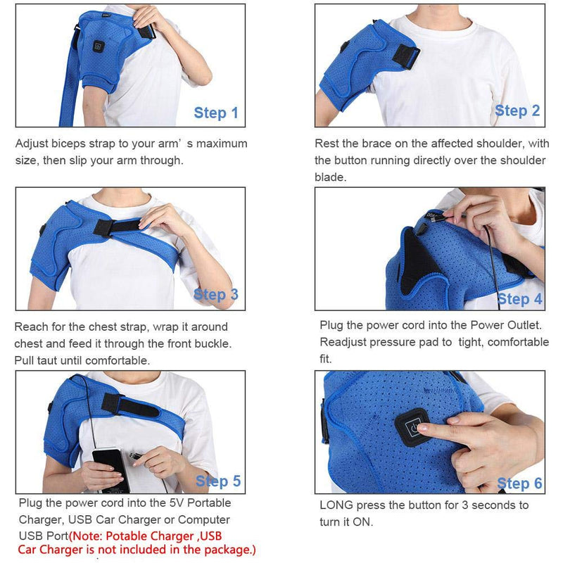 [Australia] - Mother's Day Gift Breathable Heated Shoulder Brace Support Wrap, New Electric Shoulder Support for Shoulder Pain, Shoulder Dislocation or Pain Relief 