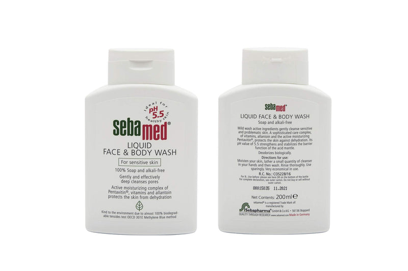 [Australia] - Sebamed Liquid Face & Body Wash Mild and Gentle Hydrating Cleanser for Sensitive Skin (200mL) 