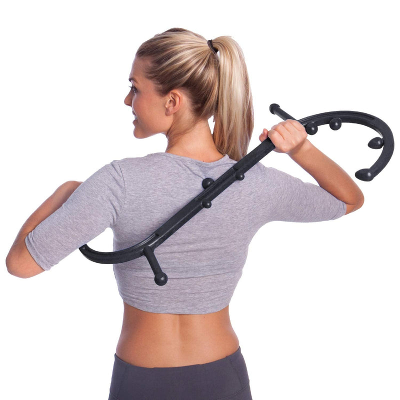 [Australia] - Body Back Buddy Classic - Trigger Point Massage Tool, Neck and Back Massager Handheld, Manual Self Massager, Massage Cane, Muscle Knot Remover with Instructions (Black Marbled) Black Marbled Single 