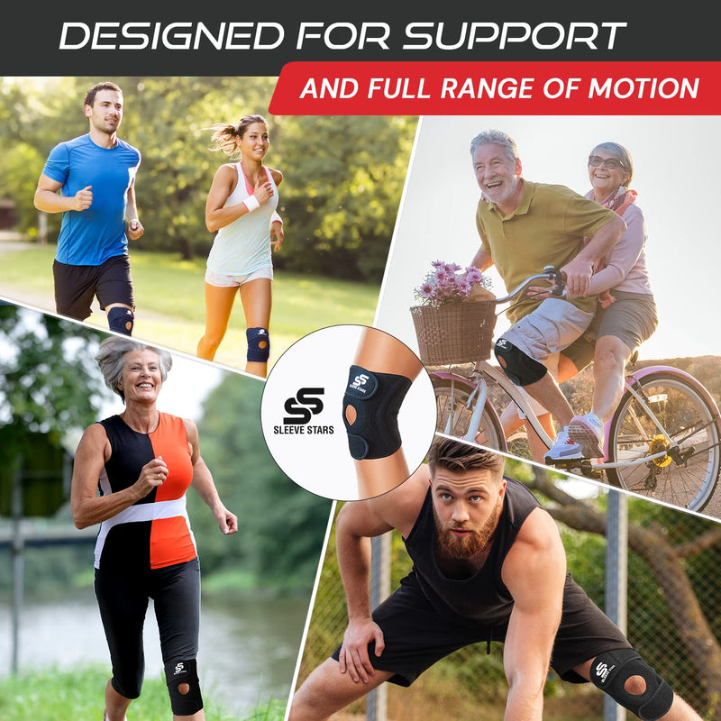 [Australia] - Sleeve Stars Knee Brace & Knee Support for Women & Men, Knee Braces for Knee Pain, Knee Protection Exercise for Working Out, LCL, MCL, ACL, Meniscus Tear, Patellar Tendon Stabilizer Knee Compression (S-3XL) S/M/L: 12"-21" 