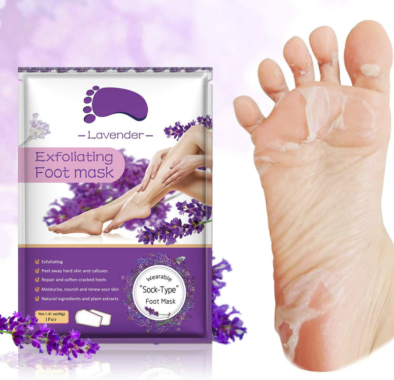 [Australia] - 3 Pairs Foot Peel Mask, Exfoliating Foot Mask Remove Calluses & Dead Skin Cells, Peel second day, Completely within 4-7 days (lavender) (3 PCS) 