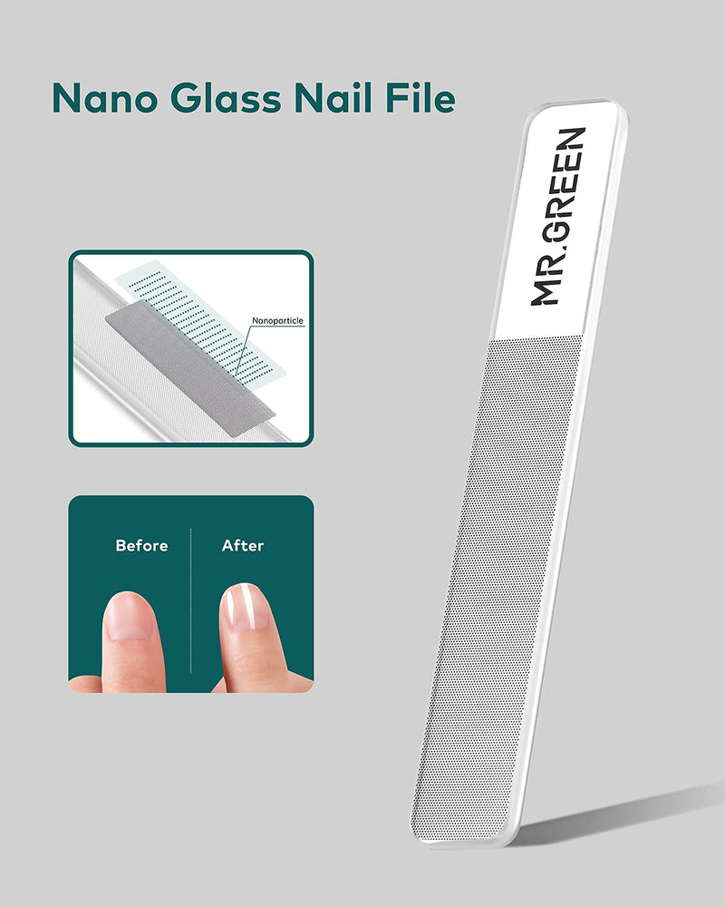 [Australia] - MR.GREEN Glass Nail Shiner ，Upgrade Nano Glass Nail Files &Nail Buffers Polisher Professional Crystal Manicure Tools Kit for Natural Nail 1 Count (Pack of 1) 