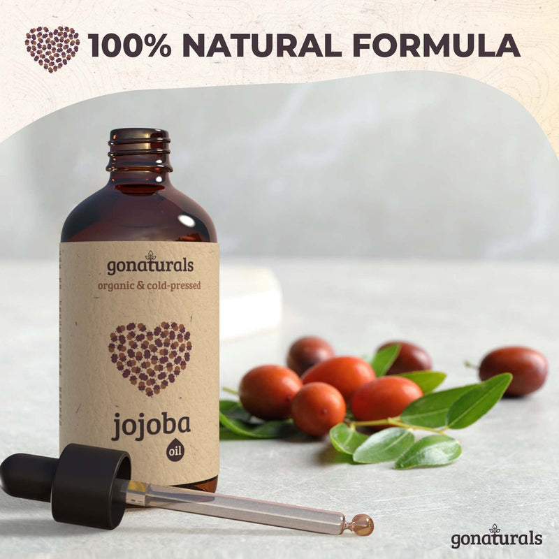 [Australia] - GONATURALS Organic Jojoba Oil for Skin & Hair Care - A Skin Care Face Oil & Organic Hair Oil Serving as A Face Moisturiser & Body Moisturiser - A Pure Jojoba Oil Organic Cold Pressed Formula, 50ml 