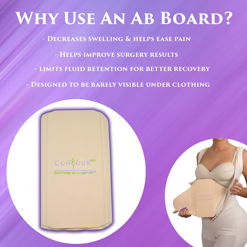 [Australia] - Lipo Ab Board for Stomach - Ab Compression Board and Ab Flattening - Barely Visible and Ergonomic for Post Tummy Tuck, Liposuction Surgery, Lipo Pad - One Size Fits Most 