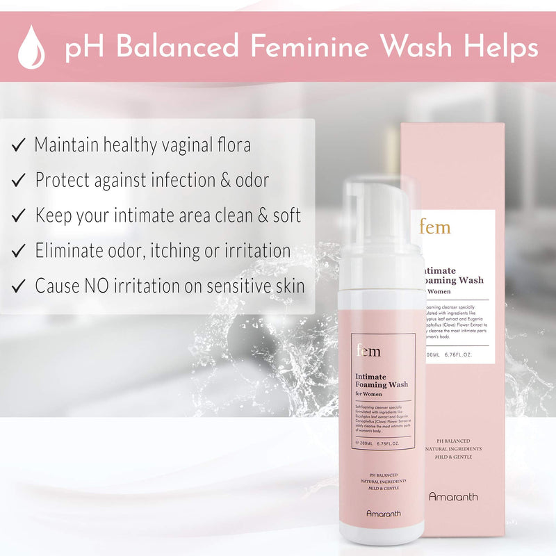 [Australia] - fem pH Balance Intimate Wash for Women, Feminine Wash for Sensitive Skin, Gentle Cleanser for Daily Use, Helps Eliminate Irritation, Itching, Odor (200ml / 6.8 fl oz) 