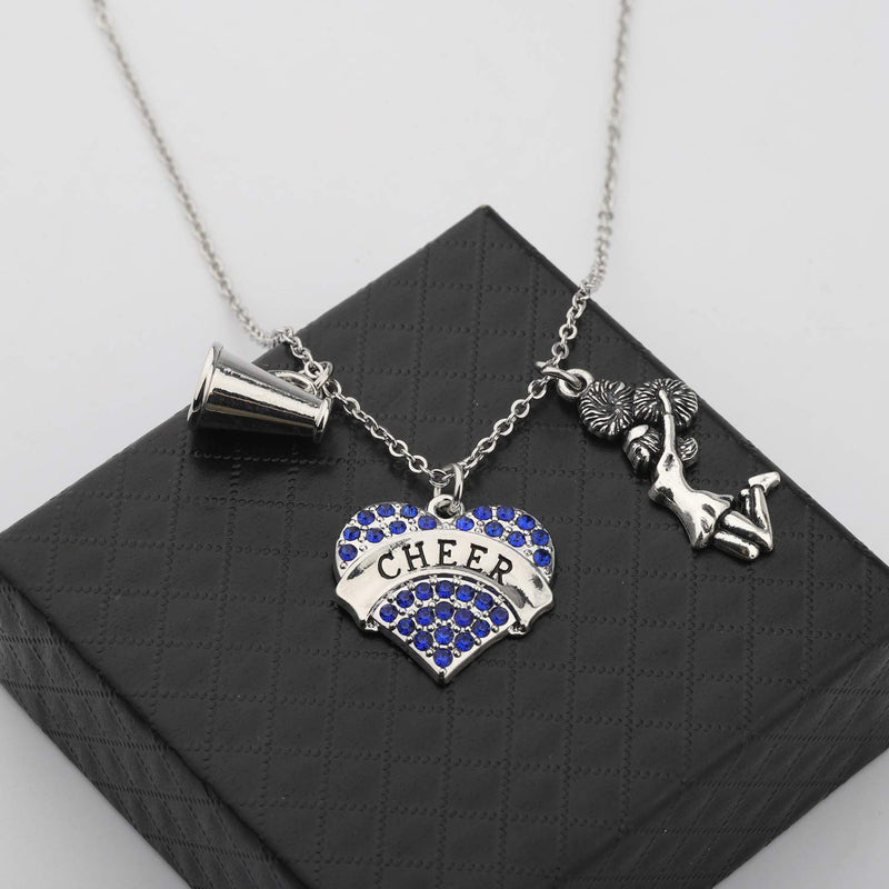 [Australia] - Gzrlyf Cheer Necklace Cheerleader Jewelry Cheerleading Gifts Cheer Gifts for Cheerleaders Blue 