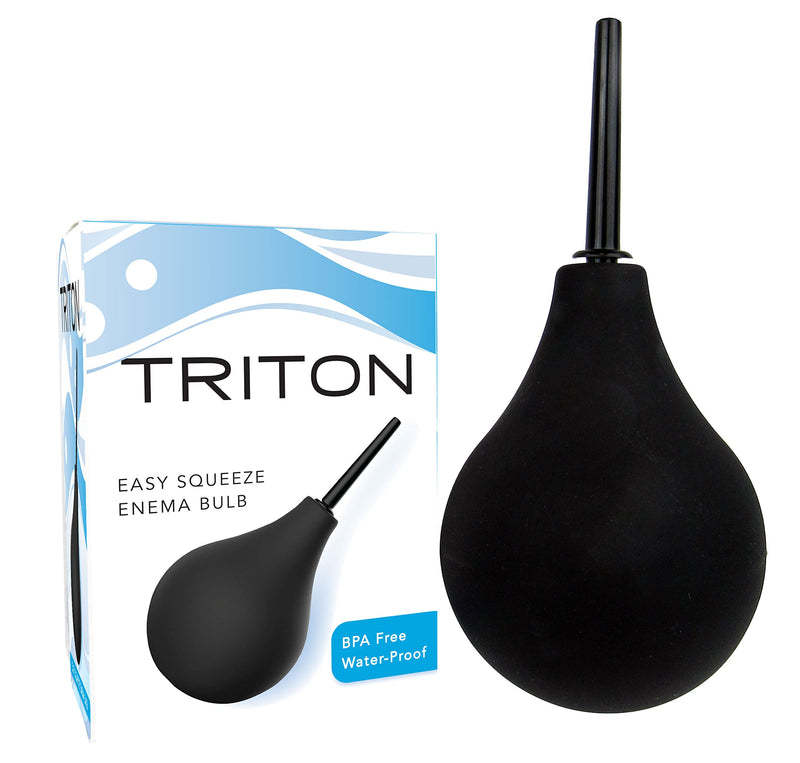 [Australia] - SHIBARI Triton Easy-Squeeze Enema Bulb, New & Improved Flexible Tip for Ultimate Comfort, Bpa & Phthalates Free, Ease Anal Silicone Douche for Men & Women, 7.4 Fluid Oz, Black, 1 Count 