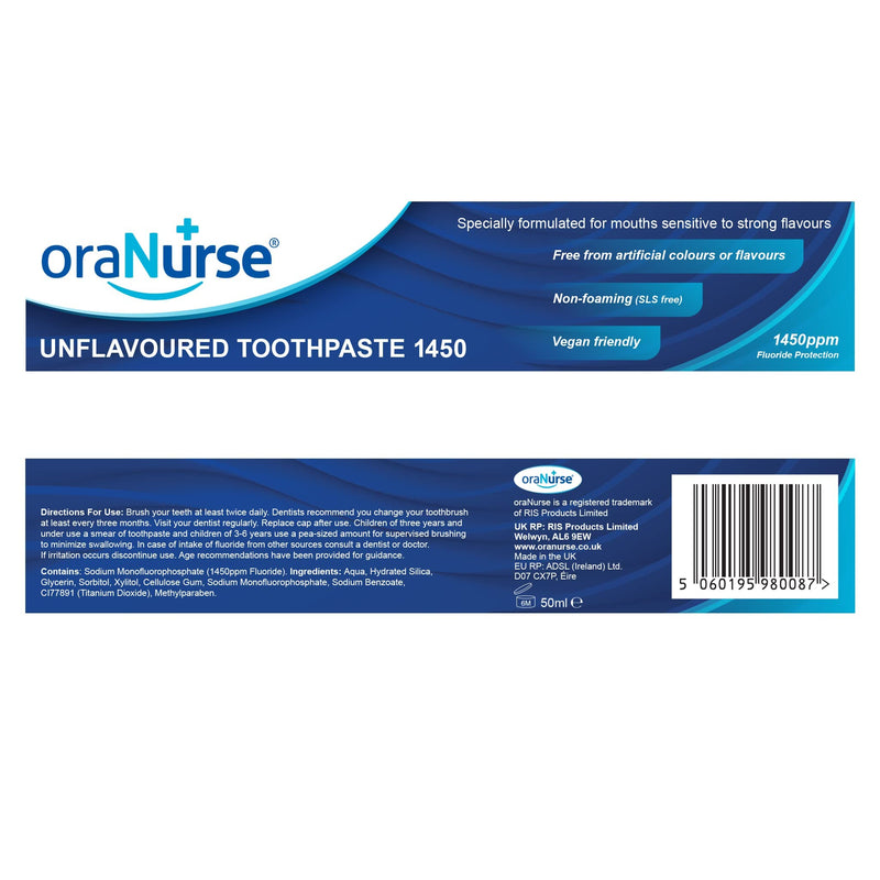 [Australia] - Oranurse Unflavoured Toothpaste 50 ml (Pack of 1) 