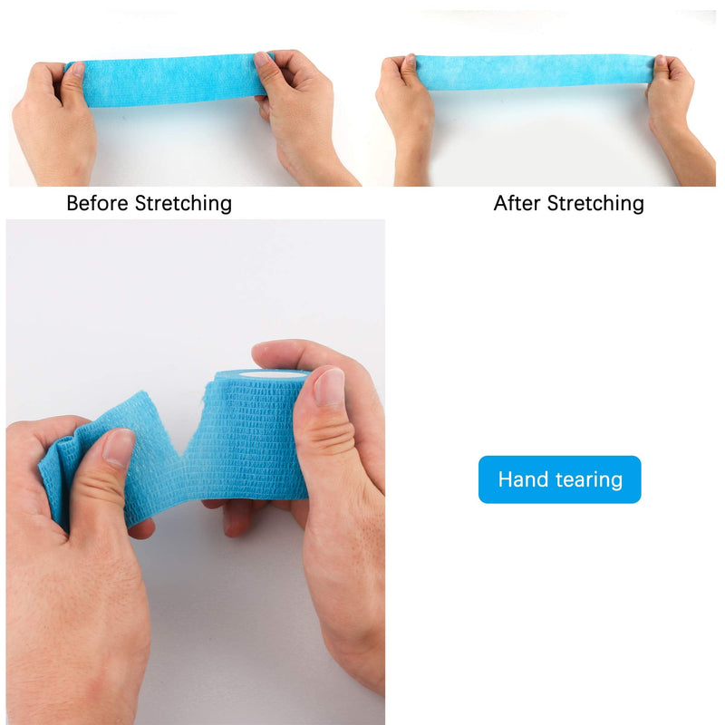 [Australia] - Mooerca 12 Pack Self Adherent Cohesive Wrap Bandages 2 Inches X 5 Yards, First Aid Tape, Elastic Self Adhesive Tape, Athletic, Sports wrap Tape, Bandage Wrap for Sports, Wrist, Ankle (Rainbow) 