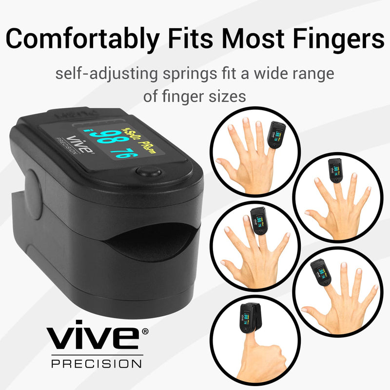 [Australia] - Vive Pulse Oximeter Bluetooth, Fingertip Oxygen Meter with Case, Batteries, Lanyard - Pulse-Oximeter Medical Grade Blood Oxygen Saturation Monitor for sp02, Home - Used for Sports, Aviation 
