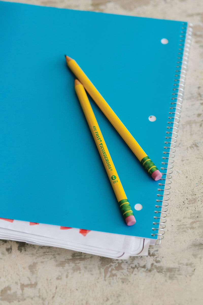 [Australia] - TICONDEROGA My First Pencils, Wood-Cased #2 HB Soft, Pre-Sharpened with Eraser, Includes Bonus Sharpener, Yellow, 4-Pack (33309) 4 Count w/ Sharpener 
