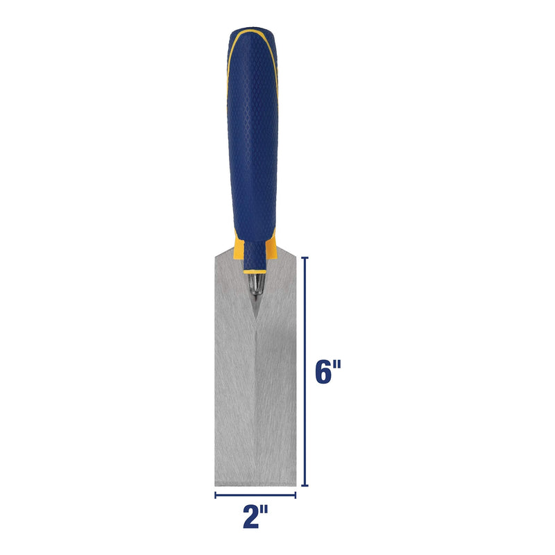 [Australia] - QEP 6 in. x 2 in. Comfort Grip Flat Margin Flooring Trowel with Bucket Hook, Silver (42112) 