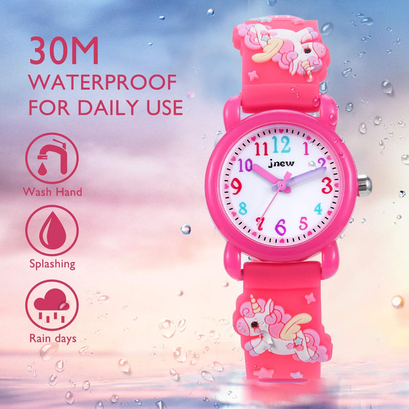 [Australia] - Kids Watch,Girls Watch 3D Cute Cartoon Waterproof Silicone Children Toddler Wrist Watch for 3-10 Year Girls Little Child -Rosered 