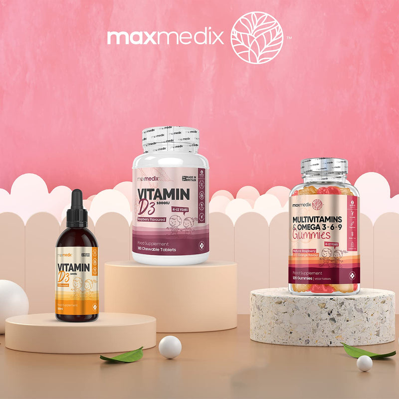 [Australia] - Multivitamins for Kids - 120 Chewable Gummies (2 Month Supply) - Child Vitamins with Zinc & Omega 3, 6 & 9 - Natural Raspberry & Orange Multivitamin Supplement - Non-GMO & Gluten Free Gummies 