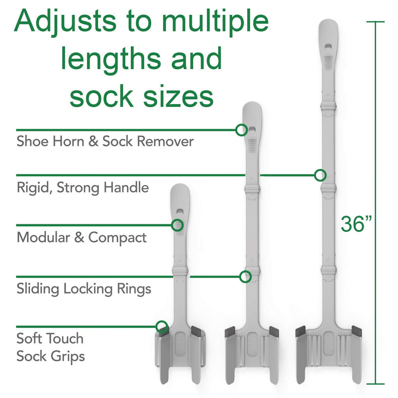 [Australia] - Sock Ox - Extended Length Sock Remover and Long Shoe Horn - Easy On and Off Stocking Slider - Dressing Aid for Senior Men and Women 