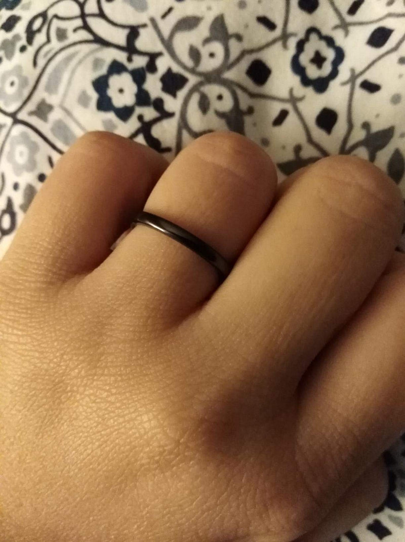 [Australia] - TRUMIUM 2mm 4mm 6mm 8mm Black Tungsten Ring for Men Women Wedding Band Domed High Polish Comfort Fit 4-15 2mm Black 4.5 