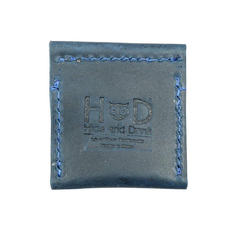 [Australia] - Hide & Drink, Leather Wedding Ring Case, Slim Engagement Pouch, Marriage, Cute Gifts, Handmade - Slate Blue 