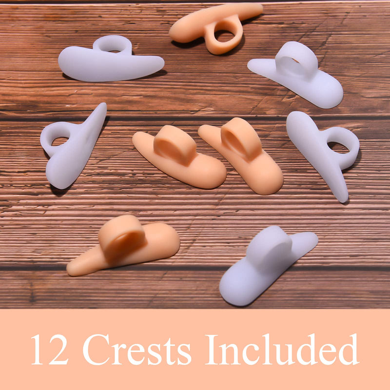 [Australia] - 12 Pairs Hammerhead Toe Pad Hammerhead Toe Spacers Gel Pad Claw Toe Temporary Corrector for Relieve Foot Pain, Pressure, Discomfort, and Improve Walking Stability (Peachpuff, White) As Pictures Shown 