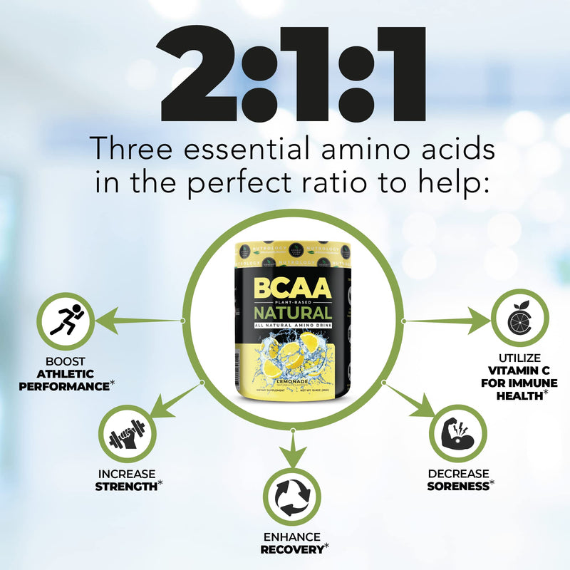 [Australia] - BCAA Natural-Non-GMO-Plant-Sourced Amino Acid Drink- Improve Performance -Enhance Recovery-Boost Immune Health-BCAA Drink Mix -Lemonade Flavor- 30 Serve Lemonade 