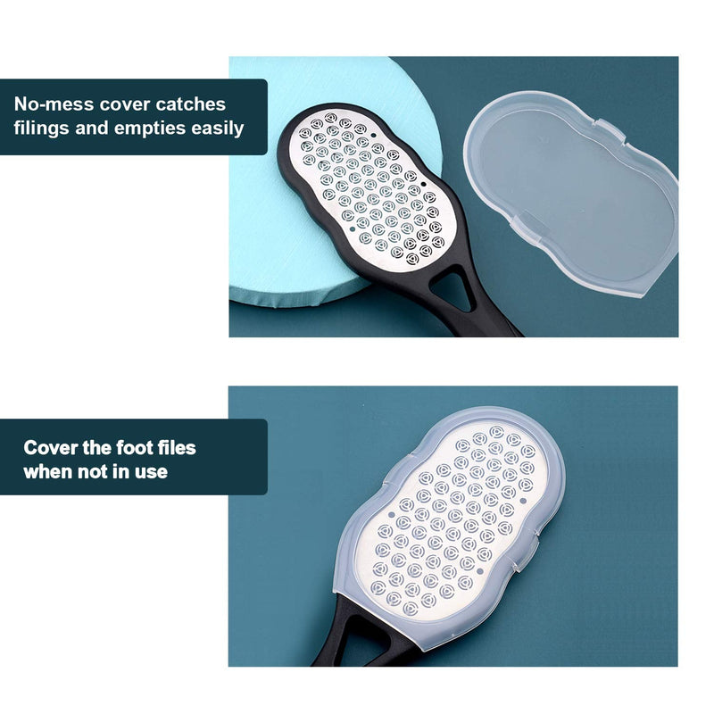 [Australia] - Foot Rasp File and Callus Remover - Foot Care Pedicure Tool to Remove Hard Skin Foot Scrubber, Can Be Used on Both Wet and Dry Feet, Surgical Grade Stainless Steel File, Black 