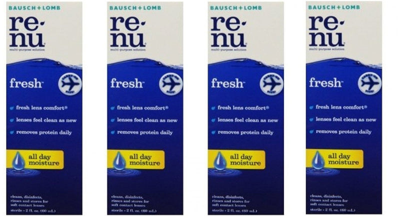 [Australia] - Renu Fresh Multi-Purpose Contact Lens Solution, Travel Size 2 Fl Oz (Pack Of 4) 