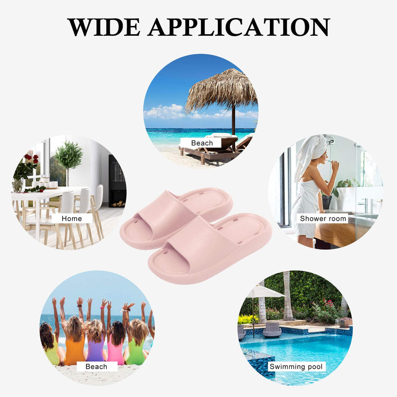 [Australia] - Heflashor Pillow Slippers for Women,Massage Non Slip Foam Slippers,EVA Quick Drying Open Toe Shower Sandals for Bathroom,Lightweight Soft Platform Pillow Slippers for Spa Pool Gym 5.5-6 Light Pink 