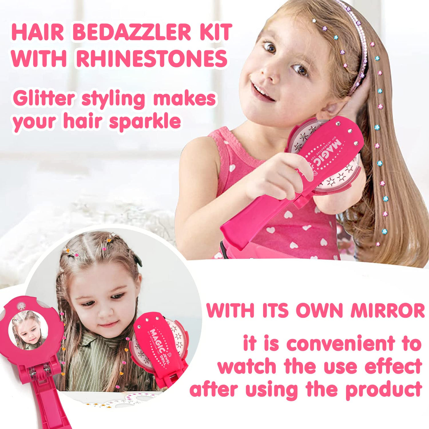 Hair Bedazzler Kit With Rhinestones Hair Stamper Glittering