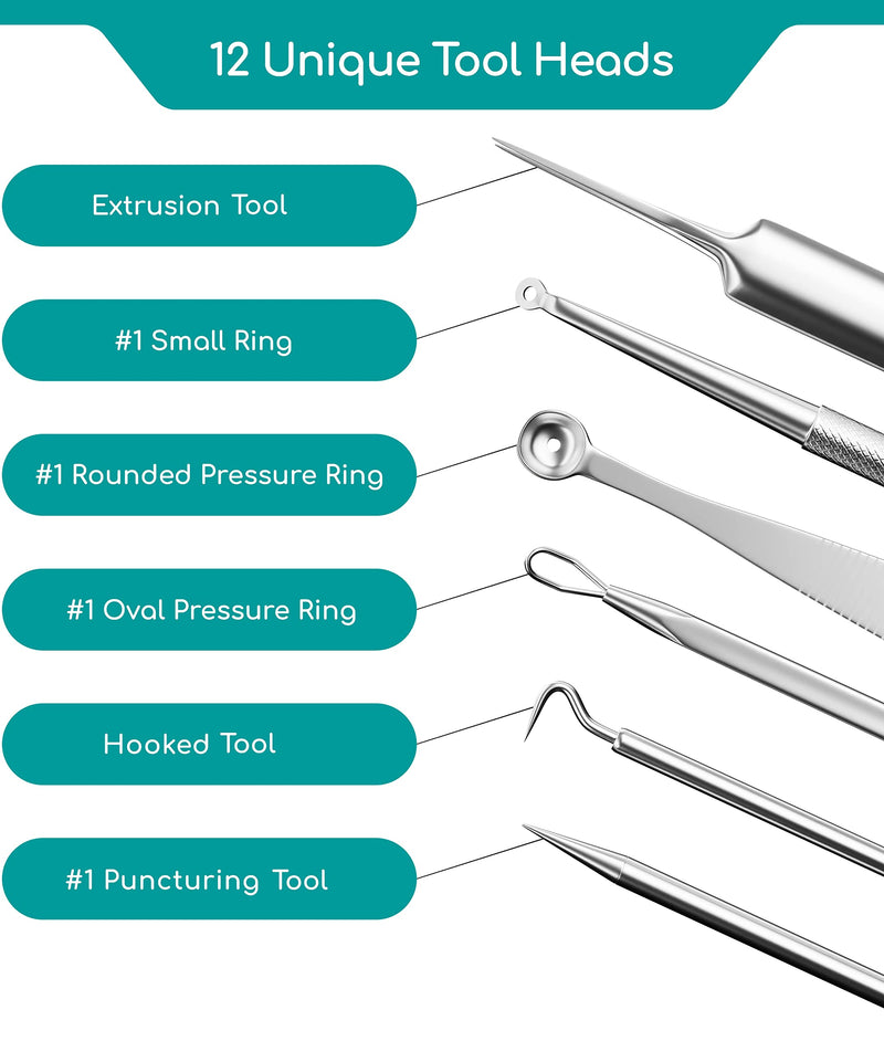 [Australia] - Blackhead Remover Tool with Oil Absorbing Blotting Paper [50 Sheets] - Stainless Steel Pimple Popper, Black Head Remove Kit Including Spot Popper, Whitehead Remover & Comedone Extractor 